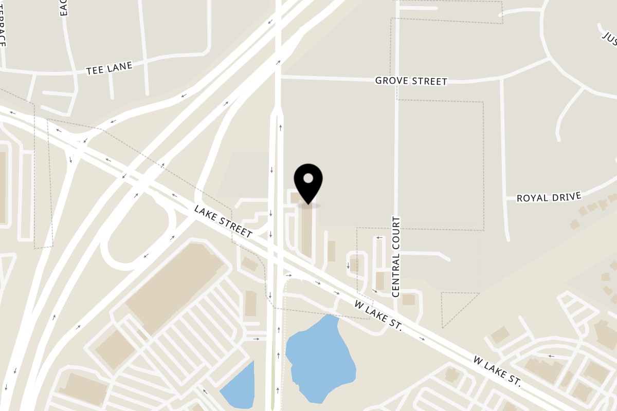 Map showing the location of Harold's Chicken #41 on 5N105 N Rohlwing Rd in Itasca